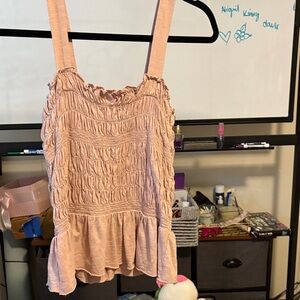 Melrose and Market Peach Smocked Tank Top